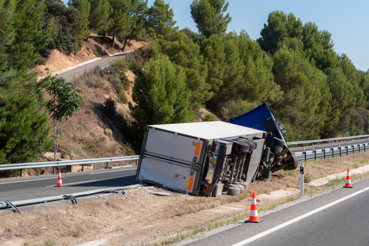 overturned semi truck - how is fault determined after a trucking accident?